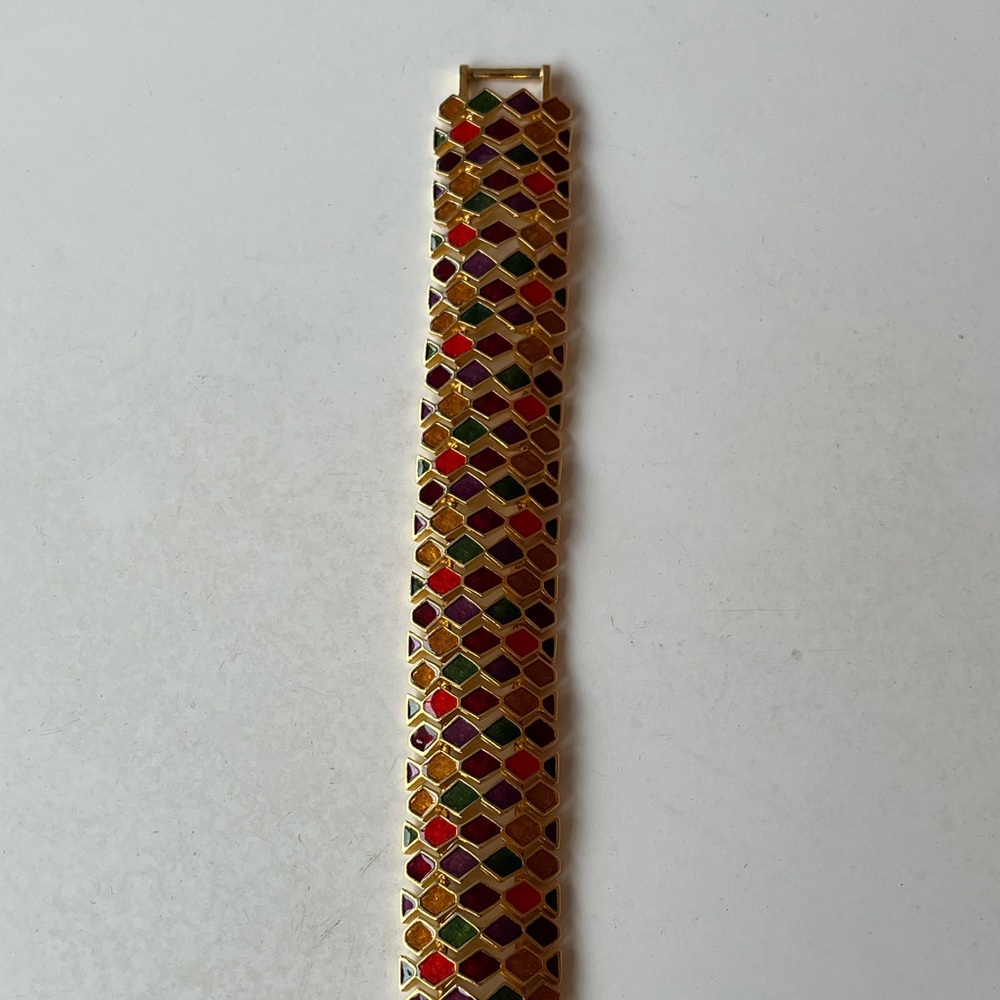 Rare Vintage Joan Rivers Signed Multicolor Enamel Bracelet - Picture 7 of 7